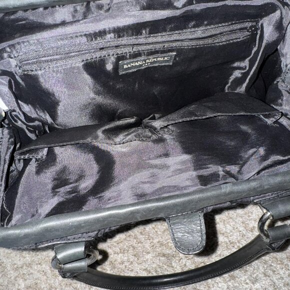 Banana Republic Tote Bag Womens Black Nylon Shoulder Purse Handbag Double Handle - Picture 4 of 11